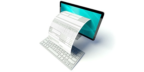 Desktop Computer Screen, Tax Form Or Invoice